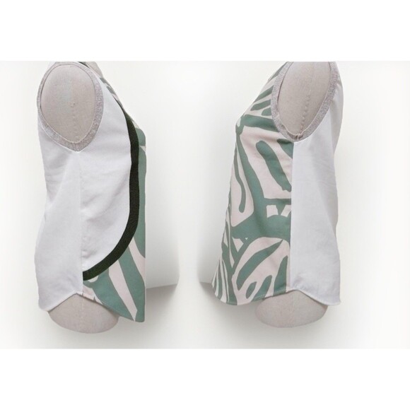 Zara Botanical Print Sleeveless Blouse, Asymmetrical, Spring/Summer Size M - Picture 2 of 16